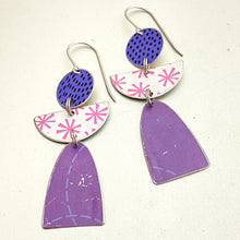 Load image into Gallery viewer, Pink Asterisks Angels Tin Earrings