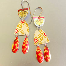 Load image into Gallery viewer, Mixed Vintage Reds Tin Earrings