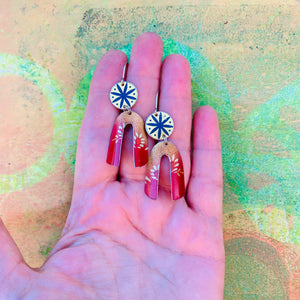 Firewheel Upcycled Tin Earrings