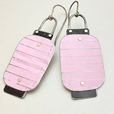 Pink Japanese Lantern Tin Earrings