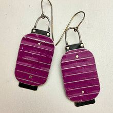 Load image into Gallery viewer, Purple Japanese Lantern Tin Earrings