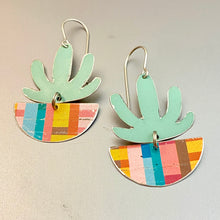 Load image into Gallery viewer, Mod Succulents Colorblock Pot Upcycled Tin Earrings