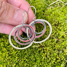 Load image into Gallery viewer, Earthy and Cream Layered Circles Upcycled Tin Earrings