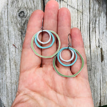 Load image into Gallery viewer, Seaside Layered Circles Upcycled Tin Earrings