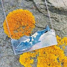 Load image into Gallery viewer, Blue Jean Humpback Upcycled Tin Necklace