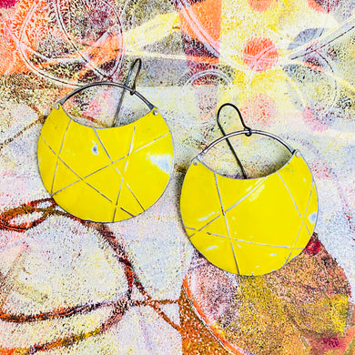 Silver Lined Sunny Circles Upcycled Tin Earrings
