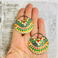 Load image into Gallery viewer, Vintage Mosaic Upcycled Tin Earrings