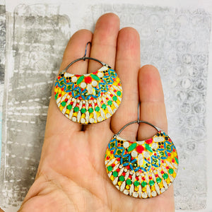 Vintage Mosaic Upcycled Tin Earrings