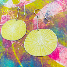 Load image into Gallery viewer, RESERVED Yellow Cosmos Upcycled Tin Earrings