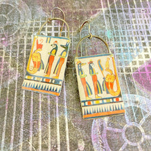 Load image into Gallery viewer, Egyptian Gods Upcycled Tin Earrings