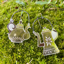 Load image into Gallery viewer, Fancy Teapots I Upcycled Tin Earrings