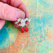 Load image into Gallery viewer, Little Strawberry Clouds Upcycled Tin Earrings