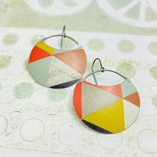 Load image into Gallery viewer, Retro Color Block Circles Upcycled Tin Earrings