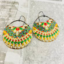 Load image into Gallery viewer, Vintage Mosaic Upcycled Tin Earrings