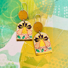 Load image into Gallery viewer, Triflora Wide Arch Upcycled Tin Earrings