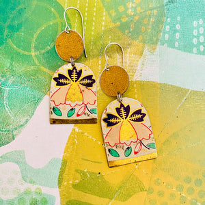 Triflora Wide Arch Upcycled Tin Earrings