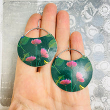 Load image into Gallery viewer, Thistles on Forest Circles Upcycled Tin Earrings