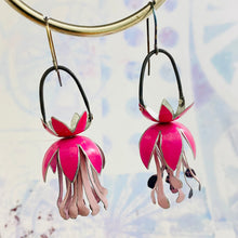 Load image into Gallery viewer, Fuchsia Upcycled Tin Earrings