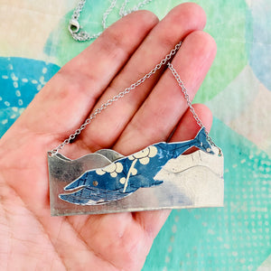 Blue Jean Humpback Upcycled Tin Necklace