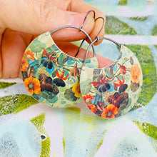 Load image into Gallery viewer, Flower Field I Circles Upcycled Tin Earrings