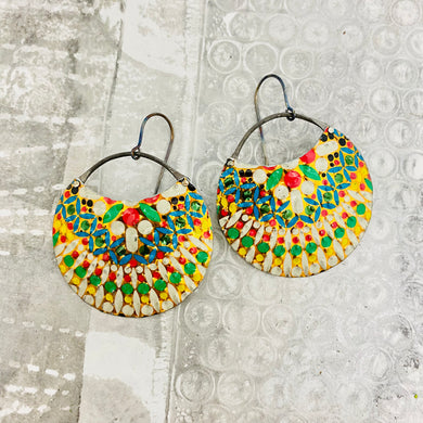 Vintage Mosaic Upcycled Tin Earrings