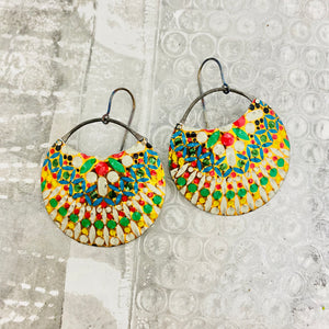 Vintage Mosaic Upcycled Tin Earrings