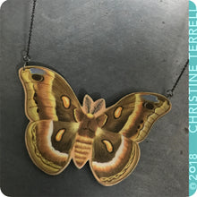 Load image into Gallery viewer, Luna Moth Upcycled Book Cover Necklace
