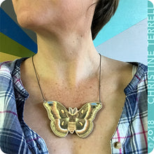 Load image into Gallery viewer, Luna Moth Upcycled Book Cover Necklace