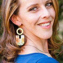 Load image into Gallery viewer, Falling Leaves Chunky Horseshoe Tin Earrings