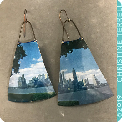 Sea to Shining Sea Upcycled Vintage Tin Earrings