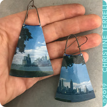 Load image into Gallery viewer, Sea to Shining Sea Upcycled Vintage Tin Earrings