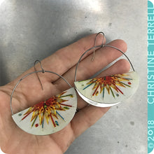 Load image into Gallery viewer, Festive Holiday Half Moon Saddle Zero Waste Tin Earrings