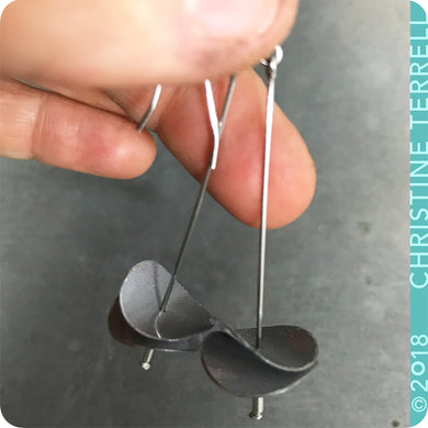 Cool Gray Radio Waves Zero Waste Tin Earrings