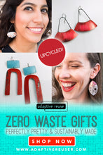 Load image into Gallery viewer, Green Leaves &amp; Mottled Gray Arches Zero Waste Tin Earrings