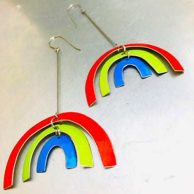 Bright Rainbows Upcycled Tin Earrings