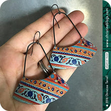 Load image into Gallery viewer, Boho Upcycled Tin Earrings by Christine Terrell for adaptive reuse jewelry