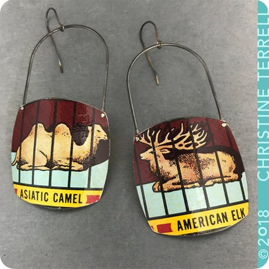 Barnum Animal Cracker Camel & Elk Zero Waste Tin Earrings