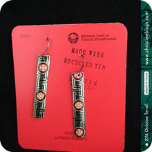 Load image into Gallery viewer, Chinese Black Maze Pattern Recycled Tin Earrings