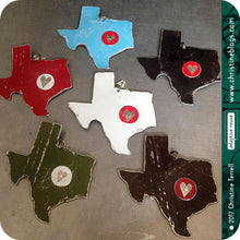 Load image into Gallery viewer, Heart of Texas Recycled Tin Necklace 30th Birthday Gift