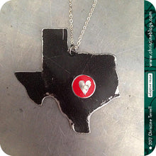 Load image into Gallery viewer, Heart of Texas Recycled Tin Necklace 30th Birthday Gift