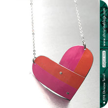 Load image into Gallery viewer, Pink &amp; Orange Zero Waste Tin Heart Necklace 40th Birthday Gift
