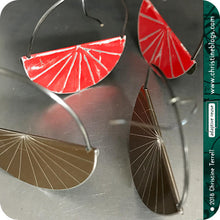 Load image into Gallery viewer, Red Half Moon Saddle Zero Waste Tin Earrings
