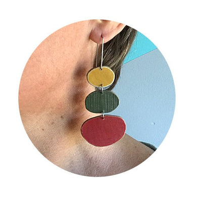 rock stack recycled book earrings by christine terrell for ex libris jewelry