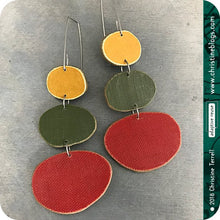 Load image into Gallery viewer, rock stack recycled book earrings by christine terrell for ex libris jewelry