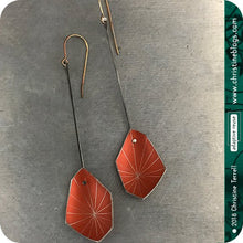 Load image into Gallery viewer, Orange Starburst Faceted Upcycled Tin Earrings 30th Birthday Gift