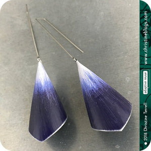Deep Purple Ombré Recycled Conical Tin Earrings