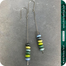 Load image into Gallery viewer, Mixed Yellows Aquas &amp; Greens Tiny French Macarons Tin Earrings