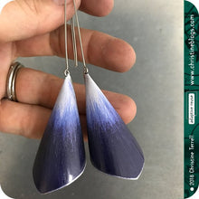 Load image into Gallery viewer, Deep Purple Ombré Recycled Conical Tin Earrings