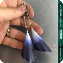 Load image into Gallery viewer, Deep Purple Ombré Recycled Conical Tin Earrings