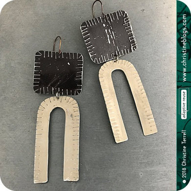 Rustic Chocolate & Cream Zero Waste Tin Earrings